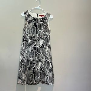 Silk dress, black and white, size 6